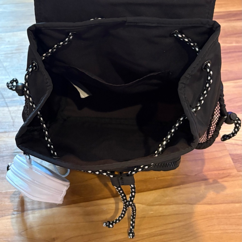 NWT, Claire’s, Black Backpack with White Chevron Strap - Picture 7 of 8